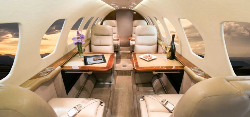 Jet privé Citation V 900 vue intérieure