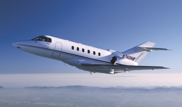 location de jet privé, Hawker 750 N750KB en vol.