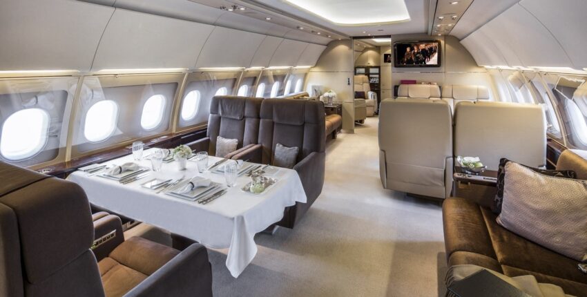 Airbus A318 intérieur, table