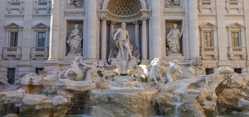 Fontaine de Trevi Rome incontournable via emplacement jet privé.