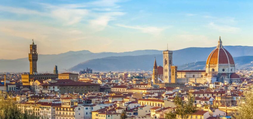 Vue Florence, Italie – Cathédrale et bâtiments historiques.
