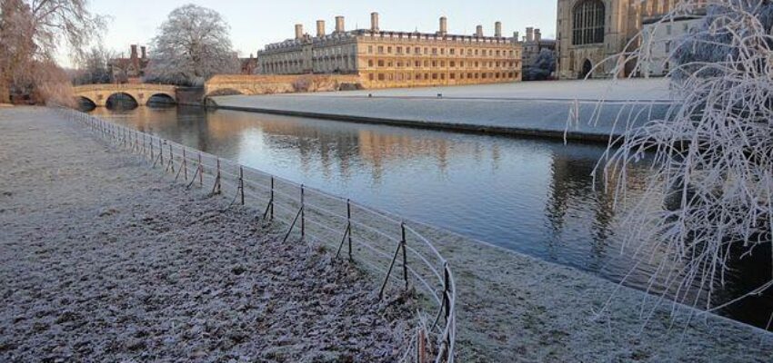 Cambridge sous la neige